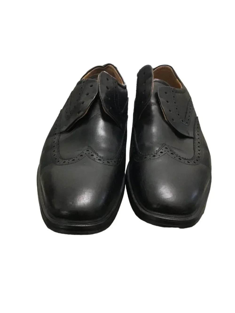 FLORSHEIM -MENS BLACK OXFORDS LEATHER UPPERS LACE UPCASUAL DRESS SHOES SIZE 11.5